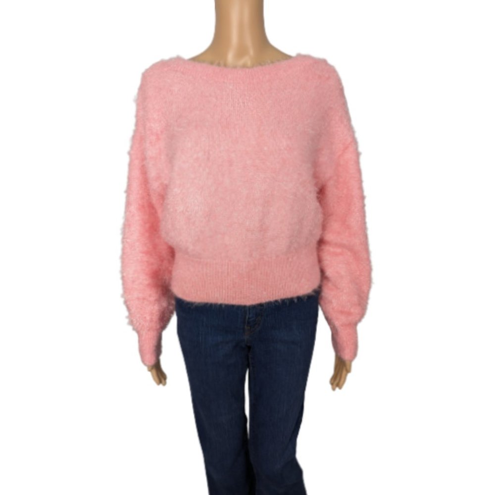 & Other Stories Pink Fluffy Sparkle Sweater S